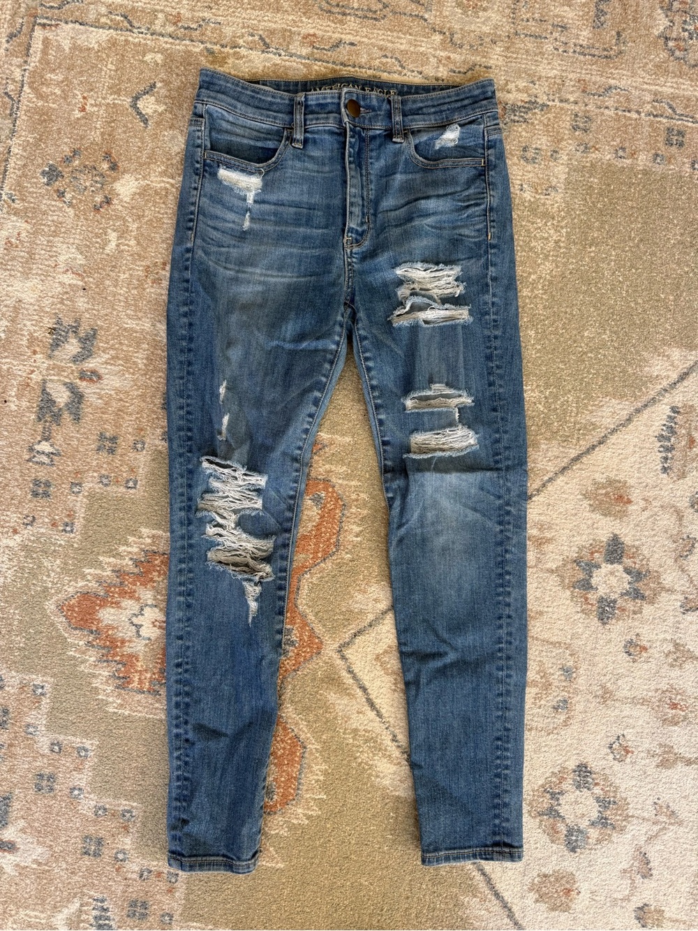American Eagle Outfitters Ripped Dark Blue Women's Skinny Jeans size 6S